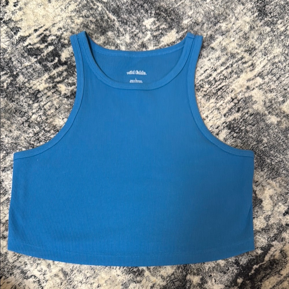 Wild Fable Blue Ribbed Crop Top